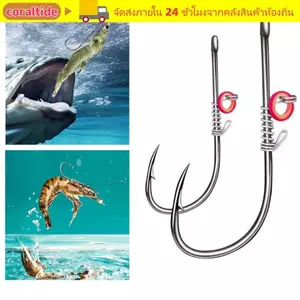 CORALTIDE 10 Chiếc Móc Cá Thép Carbon Cao, Thép Carbon Cao Khoảng Cách Rộng Mồi Tôm Sống Móc, Pickerel Mềm Worm Wacky Weedless Worm Bass Fishhook Câu Cá Biển
