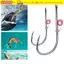 CORALTIDE 10 Chiếc Móc Cá Thép Carbon Cao, Thép Carbon Cao Khoảng Cách Rộng Mồi Tôm Sống Móc, Pickerel Mềm Worm Wacky Weedless Worm Bass Fishhook Câu Cá Biển