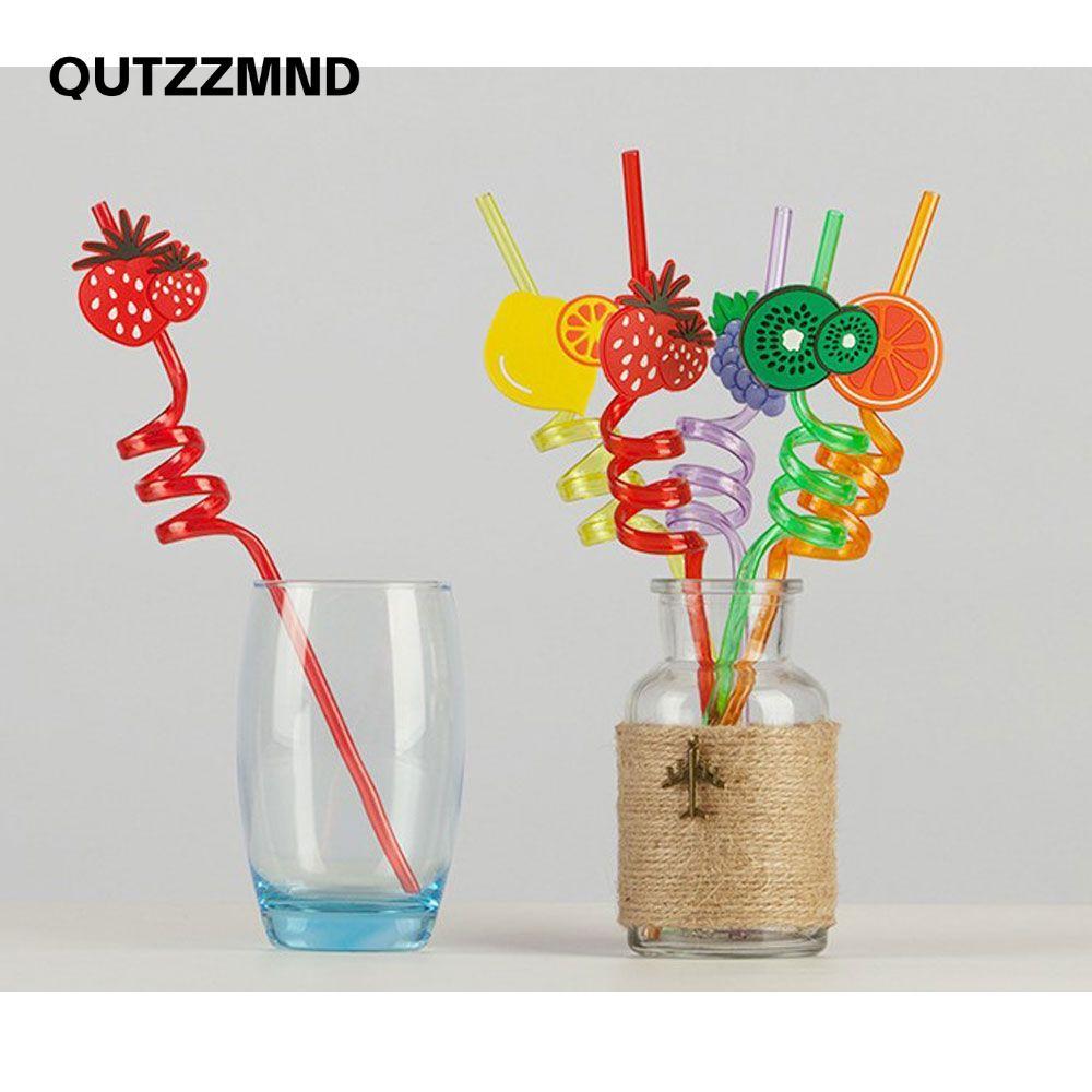 QUTZZMND 1 / 5 Ống Hút-Plastic Thiết Kế Khác Nhau Trẻ Em Uống Trang Trí Tạm Thời Ống Hút Họa Tiết Hoạt Hình