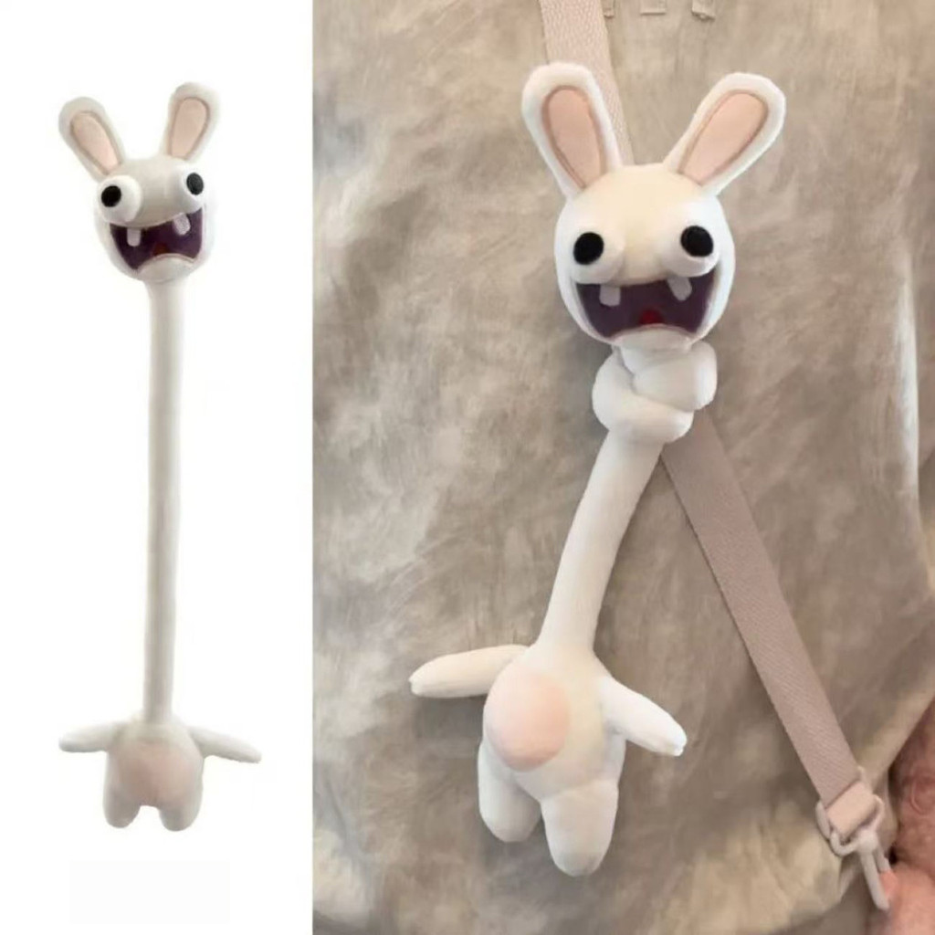 SQ5 Thỏ Cổ Dài Vui Nhộn Dễ Thương Mr. Túi móc khóa búp bê sang trọng Bean Teddy Bear Plushie Charm QS5