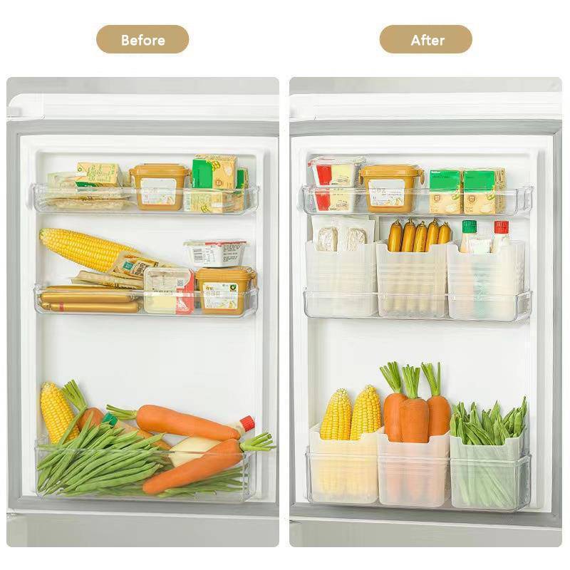 GKY Hộp bảo quản thực phẩm tủ lạnh, cửa bên trái, đựng rau củ gia vị, tổ chức nhà bếp