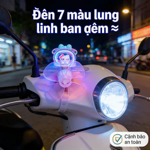 Quạt Nhỏ Trang Trí Xe Máy Hello Kitty, Quạt Mini Tay Cầm Xe đạp điện, Phong Cách Dễ Thương