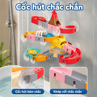Bộ đồ chơi đường nước – Thanh trượt xoay 360°, dòng nước tuần hoàn, khối DIY lớn – Phát triển tư duy, nhựa an toàn