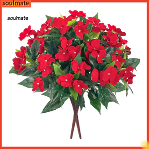 Linh hồn| Hoa nhân tạo chống nước Hoa giả Hoa giả Mất kiên nhẫn nhân tạo để sử dụng ngoài trời Bó hoa lụa giả chống tia cực tím Hoàn hảo cho sân vườn Sân hiên ban công Cửa sổ hiên nhà