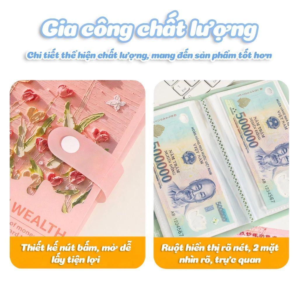 [Giao hàng từ Việt Nam] Thử thách tiết kiệm chất kết dính Mini NORDICLIFE, Tranh sơn dầu tái sử dụng 100 phong bì Thử thách tiết kiệm tiền, Tiết kiệm tiền không thấm nước Sách thử thách dành cho cặp đôi