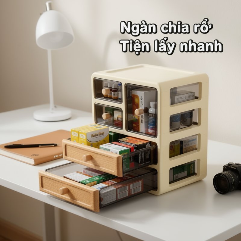 Tủ y tế gia đình, hộp sơ cứu di động, thiết kế nhiều ngăn, chống bụi và chống ẩm, chắc chắn và bền, dung tích lớn