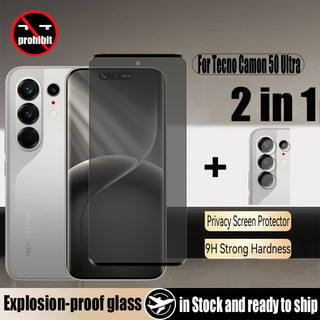 Kính cường lực chống gián điệp Tecno Camon 50 Ultra 2 trong 1 Bảo vệ màn hình riêng tư cho Tecno Camon 40 30s 30 20 Pro Premier 4G 5G & Phim ống kính máy ảnh