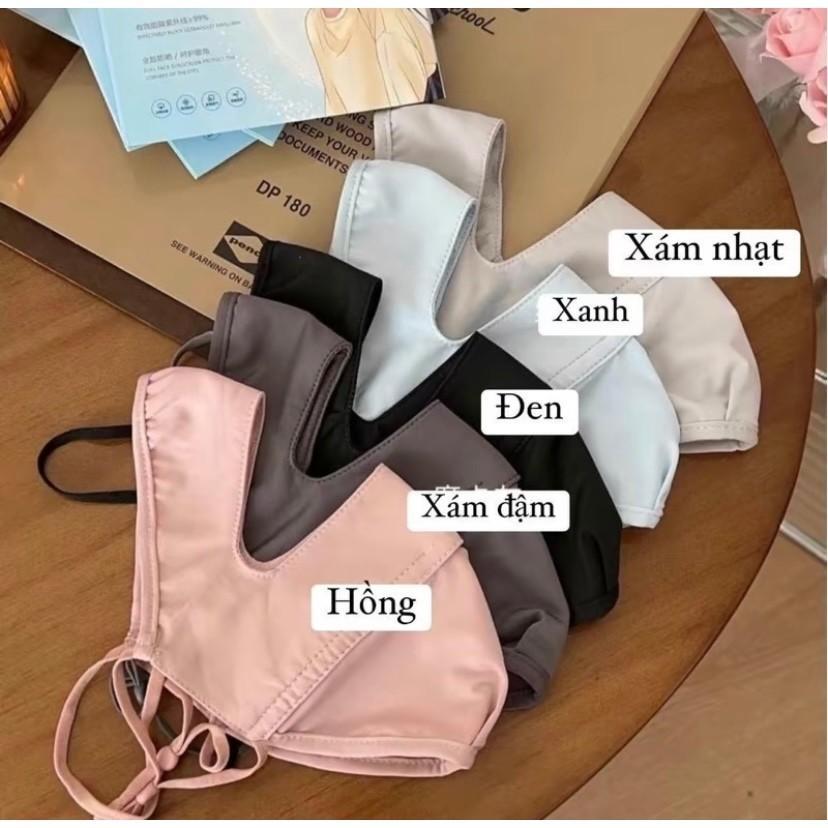 Khẩu trang lụa toàn mặt chống tia UV hai lớp, dây đeo điều chỉnh
