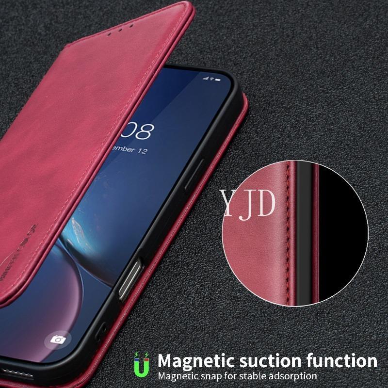 YJD Ốp Lưng Cho Honor 600 Lite Màu Trơn Họa Tiết Cao Bồi Da Khe Cắm Thẻ Vô Hình Khóa Từ Tính Chống Rơi Vỏ Điện Thoại