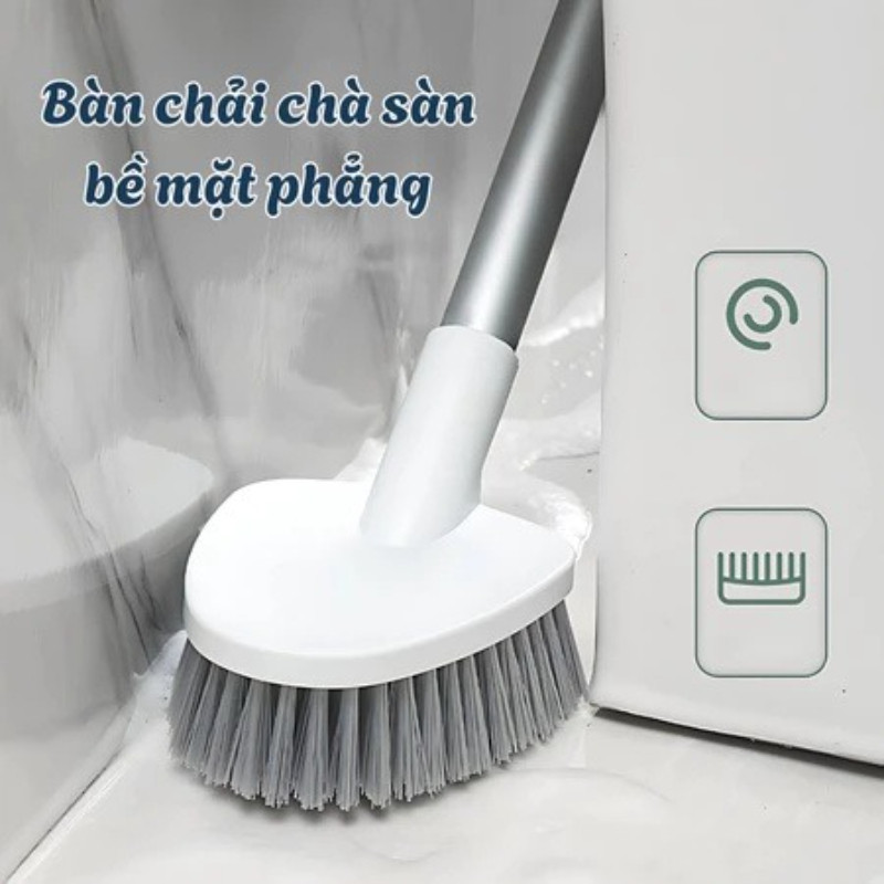 Bộ cọ vệ sinh nhà vệ sinh 4 trong 1, cọ vệ sinh đa chức năng, đầu cọ silicon mềm, tay cầm chắc chắn