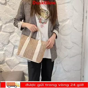 Túi dệt ống hút DUKGLOW, Túi đi lại dung tích lớn kiểu cổ điển, Túi đeo vai thông thường hợp thời trang dành cho nữ