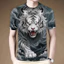 Mùa Hè 2026 Mới Họa Tiết Hổ 3D In Unisex Xu Hướng Thời Trang Tay Ngắn Cổ Tròn Top
