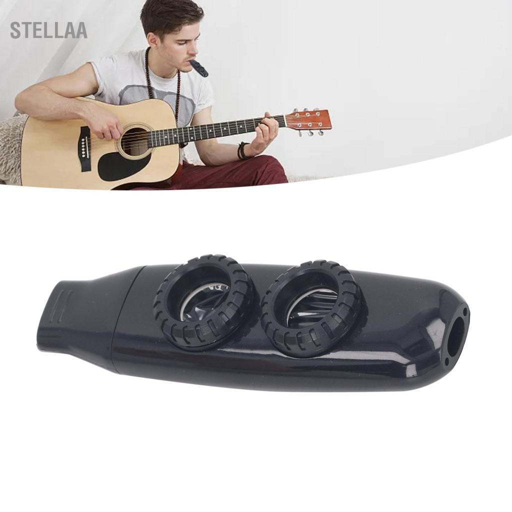 Stellaa Sáo Kèn Kèn Kazoo Dụng cụ gió ABS có thể điều chỉnh Màng ngăn tròn hai lỗ để cắm trại đi bộ đường dài (Sọc)