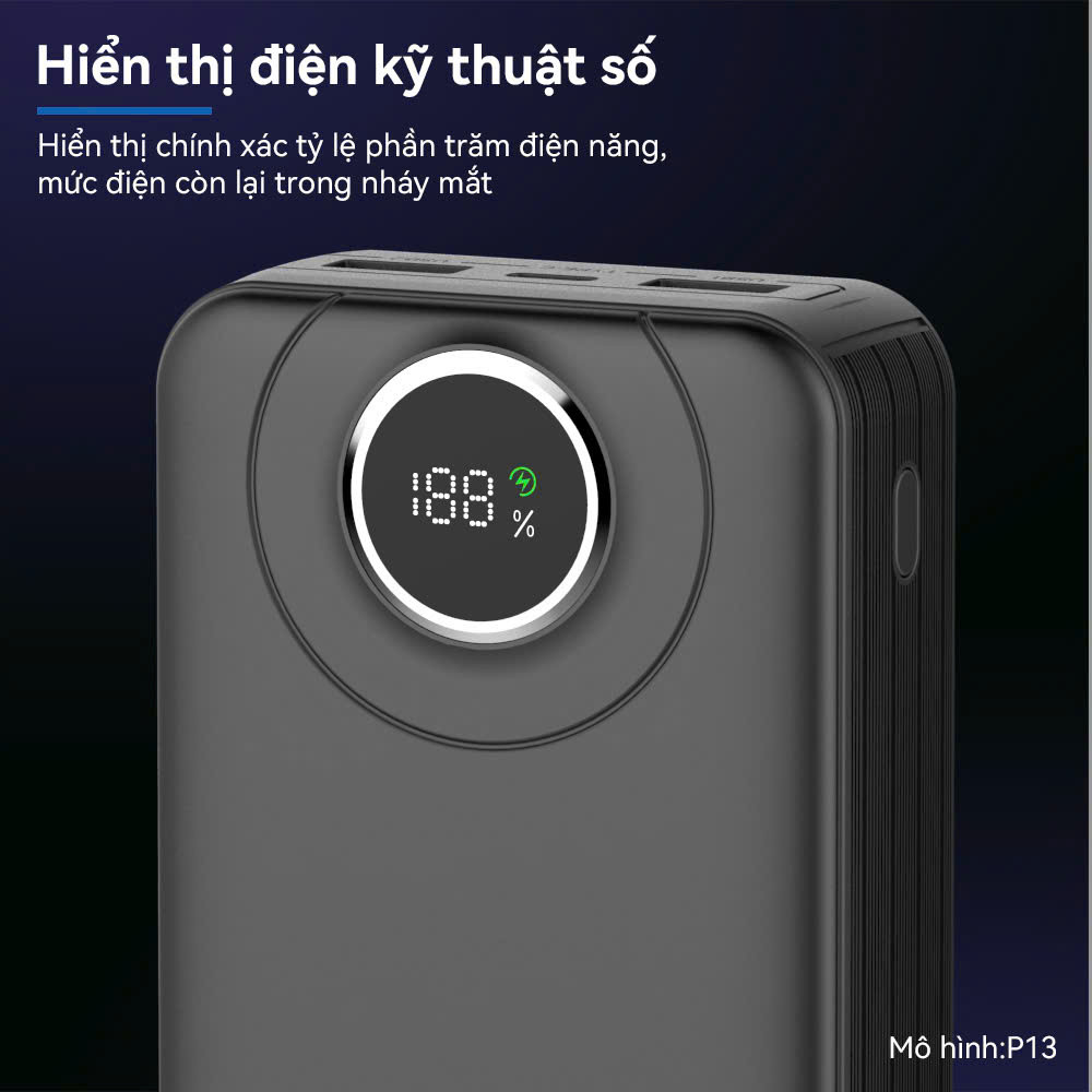 Pin Dự Phòng 30000mAh Sạc Nhanh PD 20W / 22.5W Chứng Nhận 3C Tích Hợp 4 Dây Cáp Sạc Tiện Lợi Màn Hình LED Hiện Thị Pin