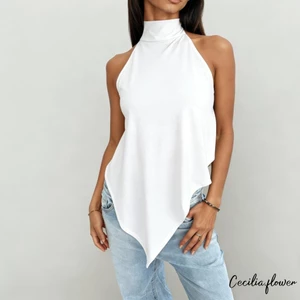 Áo ba lỗ dây nữ màu trơn cổ vest, thiết kế hở lưng, phù hợp mùa hè