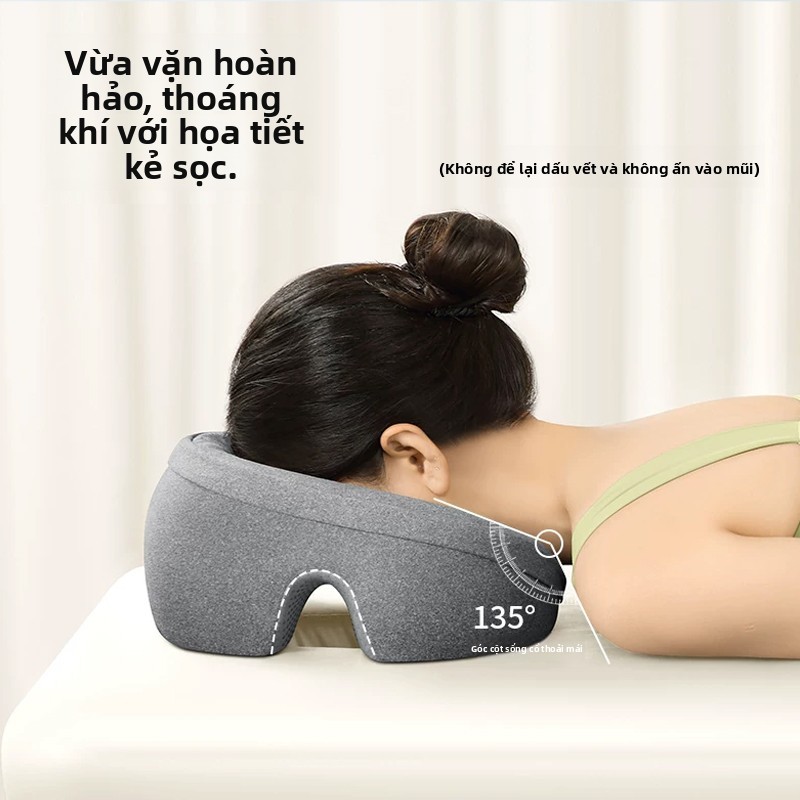 Gối úp mặt,Gối massage bằng bọt nhớ (thế hệ thứ ba), thoáng khí hơn, thiết kế công thái học