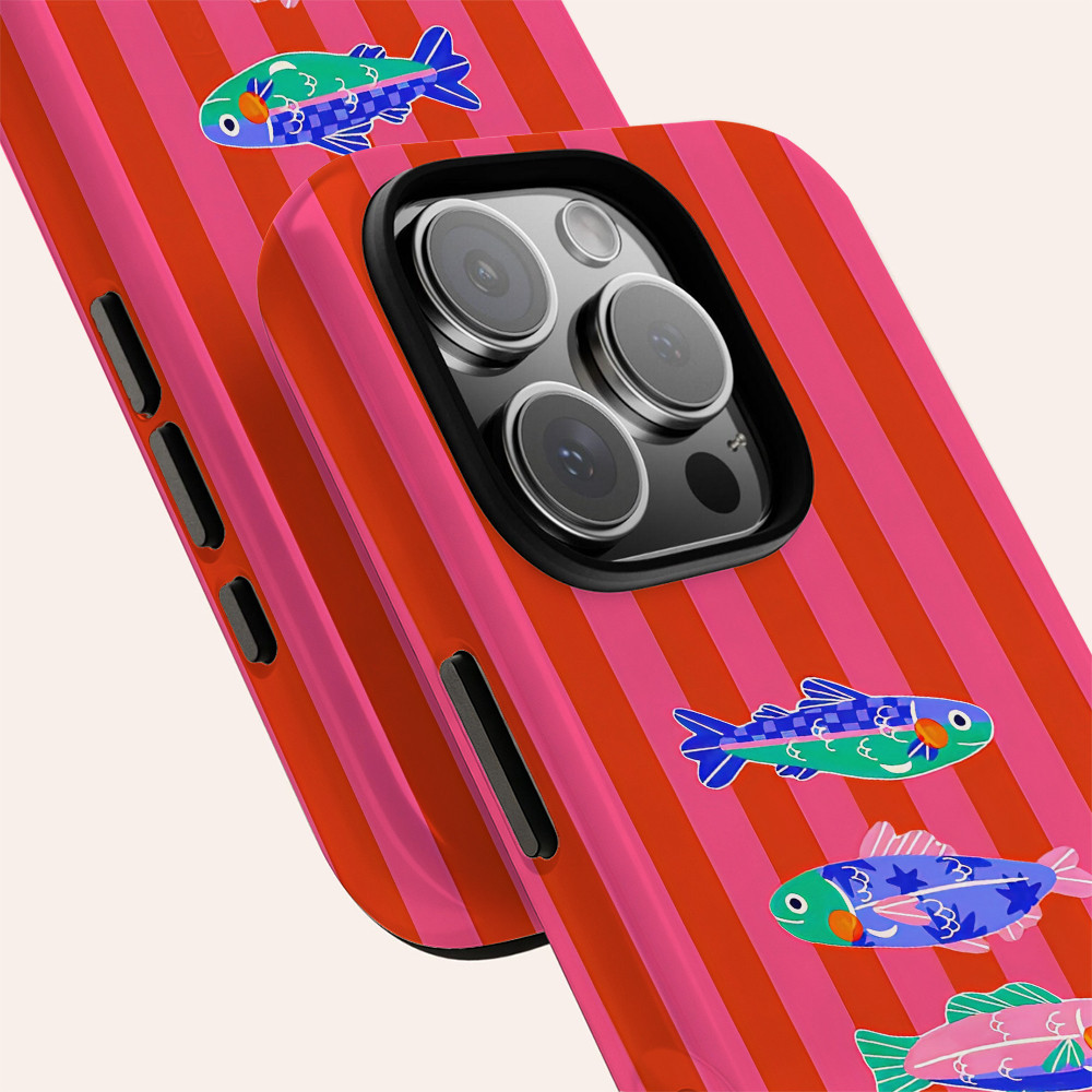 Cá mòi dễ thương Thích hợp cho iPhone17 17Pro 16 15 13 XR 13mini 8PLUS Vỏ điện thoại chống sốc hai lớp Vỏ bảo vệ toàn diện bóng loáng