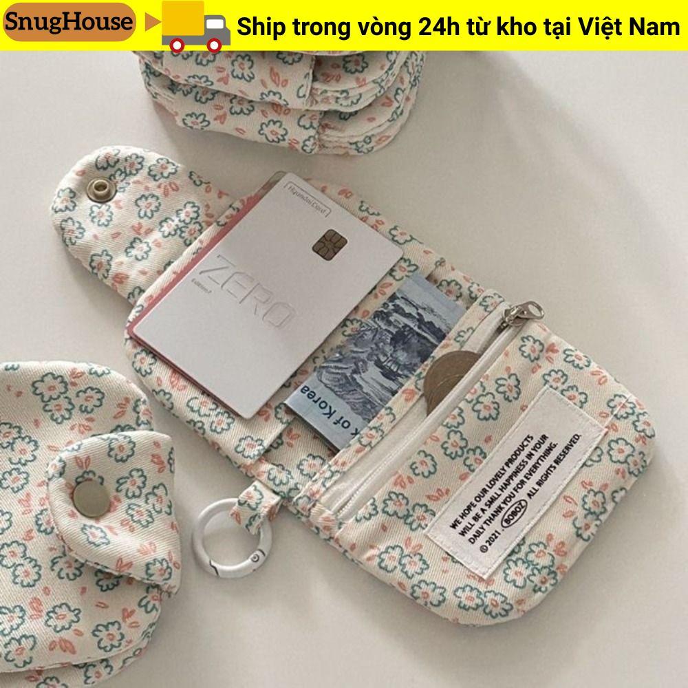 Hộp đựng thẻ ví SNUGHOUSE, Ví đựng tiền xu sinh viên Hàn Quốc dễ thương, Gói túi đựng thẻ nhiều lớp bằng vải Canvas Mặt dây chuyền Túi lưu trữ nhỏ