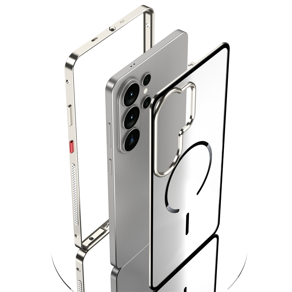 Dành Cho Samsung Galaxy S26 Ultra S25 S24 Plus S23 Frosted Case Khung Kim Loại Có Thể Tháo Rời Để Khóa Hợp Kim Nhôm Matte Case