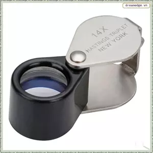 Kính lúp gấp Mini 14x cầm tay Túi kính trang sức mắt Dụng cụ cầm tay Quà tặng