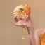 Phụ kiện tóc PYCOU Tua Rua Hanfu, Thiết kế thanh lịch Mũ nón đầy màu sắc Kẹp tóc hoa, Trang trí ngọc trai thanh lịch Hoa hồng Phong cách tươi mát Mũ đội đầu dự tiệc