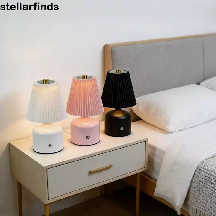 Đèn ngủ vải QWDLID, Đèn ngủ có thể điều chỉnh độ sáng có thể sạc lại, Đèn LED vải ép dài Đèn ngủ làm mờ vô cấp Trang trí đèn ngủ phòng ngủ