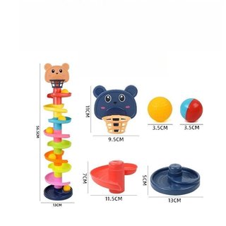 Baby Ball Drop Track Tower Toy Spiral Roll Puzzle Montessori Learning Bộ phối hợp giác quan