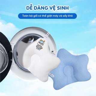 Gối hình đầu cho bé Bông thoáng khí 3D Lưới khí có thể điều chỉnh Hỗ trợ giấc ngủ cho trẻ sơ sinh