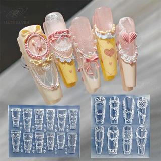 [hatheaven] Nơ Ruy Băng Khuôn Làm Móng Tay Silicon Hoa Trang Trí Móng Tay DIY Thiết Kế Lập Thể Dập Dụng Cụ Làm Móng Tay Đẹp