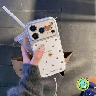 Ốp Điện Thoại Gấu Dễ Thương Cho Redmi Note 15 14 13 12 12S Turbo 11 SE 11S 11T 10 9 Pro Max Lite 10S 9S 8 Pro Plus 5G 4G Vỏ Da PU Hoạt Hình Chấm Bi Ins Phong Cách Vỏ Mềm 3D