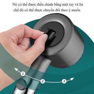 Đầu vòi hoa sen áp lực cao 3 chế độ phun Massage bằng thép không gỉ Phòng tắm tiết kiệm nước