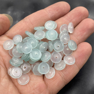 Băng Ánh Sáng Dầu Cyan Bashan Ngọc Ngọc Miếng Đệm Miếng Đệm Khóa An Toàn Rời Hạt Vòng Tay Tự Làm Phụ Kiện