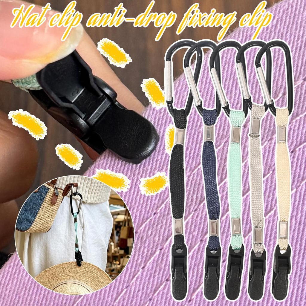Mũ Chống Gió Kẹp Chống Mất Kẹp Mạnh, Kim Loại Nhựa Giữ Cho Thể Thao Ngoài Trời Đi Bộ Đường Dài, Nhiều Màu Sắc 2 / 3 / 5 / 10 Chiếc