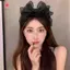 MJnmc Thời Trang Hàn Quốc Retro Lưới Nơ Lớn Phụ Kiện Tóc Nữ Orility Xù Edge Stylist Phụ Kiện Tóc Vòng Mới