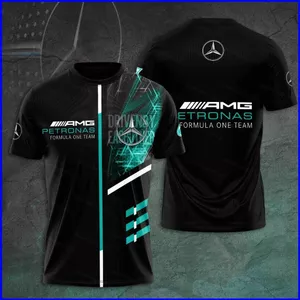 SQ3 F1 Mercedes AMG Huấn Luyện Áo Thun Thể Thao Thông Thường Tee Thời Trang Nam Tay Ngắn Plus Size QS3