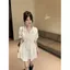 Mùa hè 2026 Niche Phong cách chống va chạm Mặc áo sơ mi Đầm cổ điển Dụng cụ cổ áo polo Dây rút eo hẹp