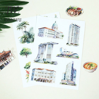 JIANWU 20 Tờ / cuốn Vintage City Garden Hoa Phong Cảnh Chất Liệu Cắt Kéo Sổ Lưu Niệm Miếng Dán Sách Sáng Tạo Tạp Chí Văn Phòng Phẩm