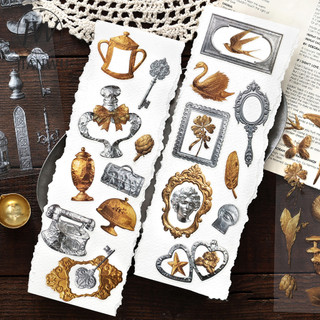 JIANWU Thời Gian Nếp Nhăn Series Vintage Baroque Phong Cảnh Chất Liệu Cắt Dán Thêu Sò PET Miếng Dán Sáng Tạo DIY Tạp Chí Văn Phòng Phẩm