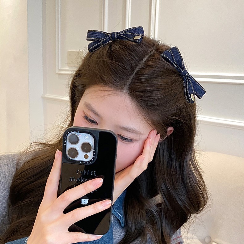 Kẹp Tóc Nơ Denim Hàn Quốc Cho Nữ