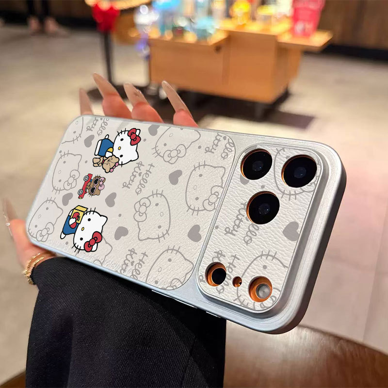 Ốp lưng iPhone Hello Cat Luck Bao da mềm cao cấp đựng máy ảnh - iP 7/8/X/XS/XR/11/12/13/14/15/16/17/Plus/Air/Pro/Max