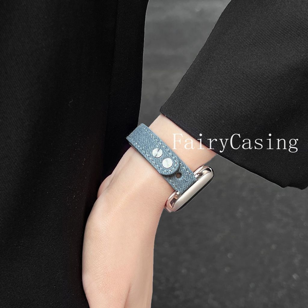 Dây da Denim cho Apple Watch Ultra 3-2 41 40 49mm 38 42mm 44mm 45mm Vòng đeo tay iwatch S11 10 46mm 9 7 Se 3 4 6
