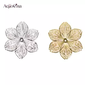 AqToCna 50 Cái / bộ Filigree Hoa Thủ Công Quyến Rũ Kết Nối DIY Mặt Dây Chuyền Trang Sức Phát Hiện AqToCna