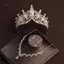 AqToCna Baroque Vàng Pha Lê Vương Miện Nelace Công Chúa Tiara Nữ Hoàng Sinh Nhật Tiệc Cưới Jewerly Set Quà Tặng AqToCna