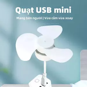 Quạt Usb Mini 3 Cánh Dùng Kèm Sạc Dự Phòng Mang Đi Tiện Lợi