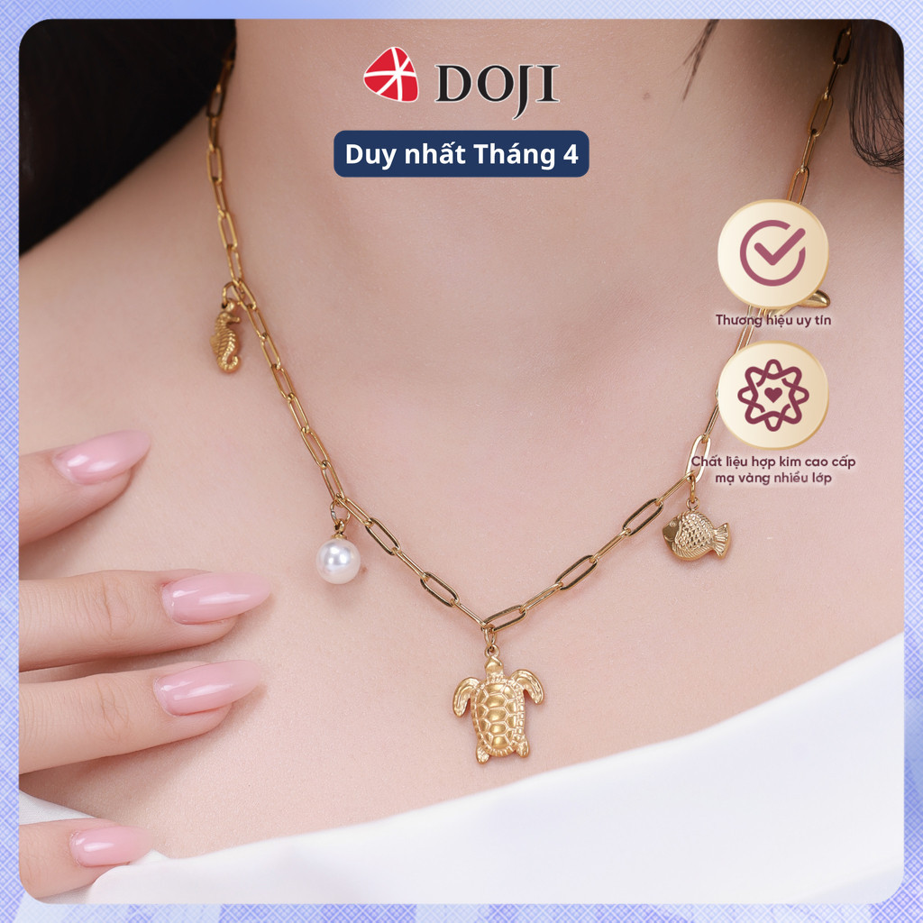 Dây chuyền nữ liền mặt mạ vàng cao cấp, thiết kế thiên nhiên Wild Grace phong cách Boho đi biển - DOJI