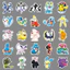 HT2 100 Cái / bộ Pokemon Psyduck Dán Pikachu Trò Chơi Graffiti Hành Lý Ván Trượt Trang Trí Chống Thấm Nước TH2