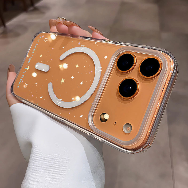 Ốp lưng iPhone họa tiết ngôi sao nhỏ hỗ trợ sạc không dây từ tính - iP 7/8/X/XS/XR/11/12/13/14/15/16/17/Plus/Air/Pro/Max