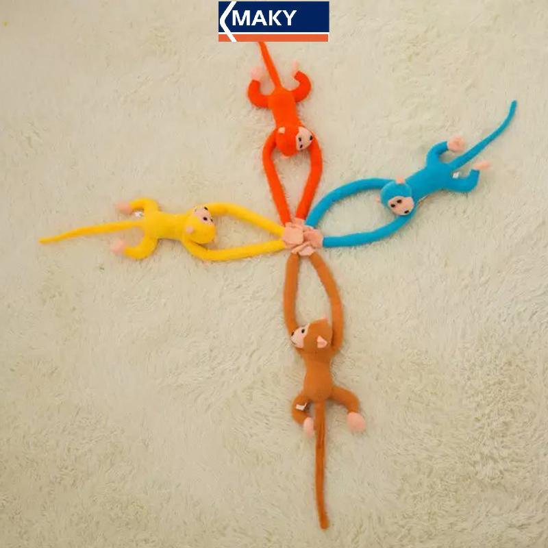 MAKY 60cm Cánh Tay Dài Đuôi Khỉ Nhồi Bông Sang Trọng Rèm Ngủ Bé Thoải Mái Đồ Chơi Động Vật Trang Trí Ô Tô Ngày Lễ Tình Nhân Gi VN
