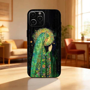 Ốp điện thoại TP-2 Art of G-Gustav Klimt cho iPhone17,16,15,13,12 Plus, Max Soft Silicone Black Cover