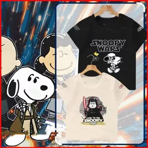 GC1 Star Wars Snoopy NASA 220g cotton dày áo thun mùa hè Anime tay ngắn hàng đầu GC1
